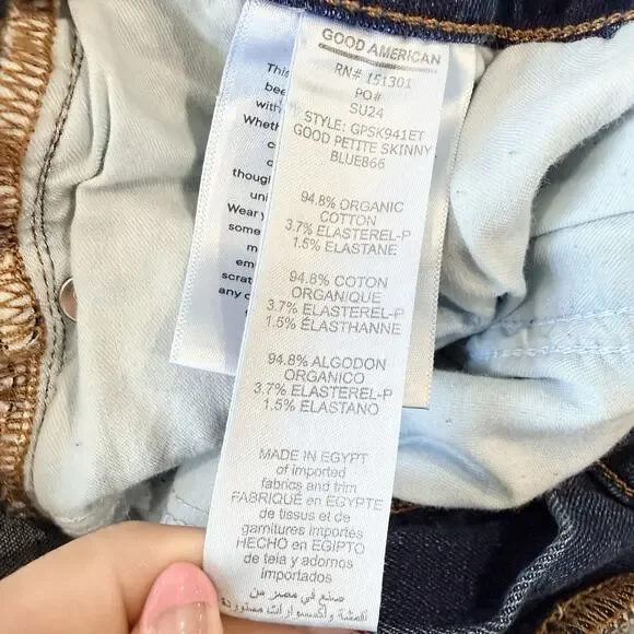 Good American Women’s Good Legs Skinny Jeans Dark Wash Size 22 G4890 - Picture 5 of 6